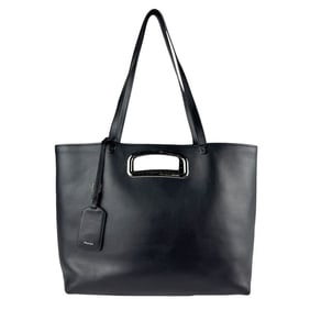 Prada PRADA Shoulder Bag Tote Handbag Leather Black Silver Women's z7177