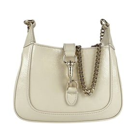 Gucci Jackie Notte Patent Leather Shoulder Bag in Ivory, Women's, 782889 z7231