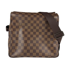 Louis Vuitton Damier Naviglio Shoulder Bag in Canvas and Ebene Leather for Men Women, N45255 z7120