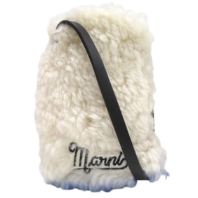 Like new Marni phone case, smartphone shoulder bag, mouton leather, white, 1718 MARNI