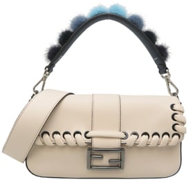 Fendi Mamma Bucket Women's Handbag 8BR600 Leather White