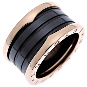 Bvlgari B.zero1 #55 Women's/Men's Ring 345853 750 Pink Gold Size 14.5 Black
