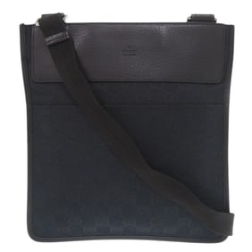 Gucci 27639 GG Canvas Leather Black Shoulder Bag 1047 GUCCI