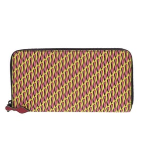 Unused Christian Louboutin Panettone PVC Leather Yellow Pink Long Wallet 0935