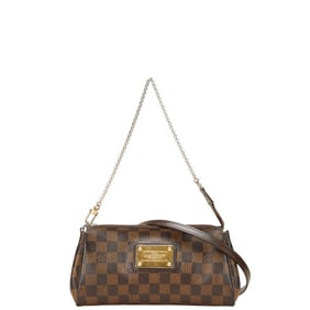 Louis Vuitton Damier Eva Chain Handbag/Shoulder Bag, 2-Way, N55213, Brown PVC Leather, Women's,