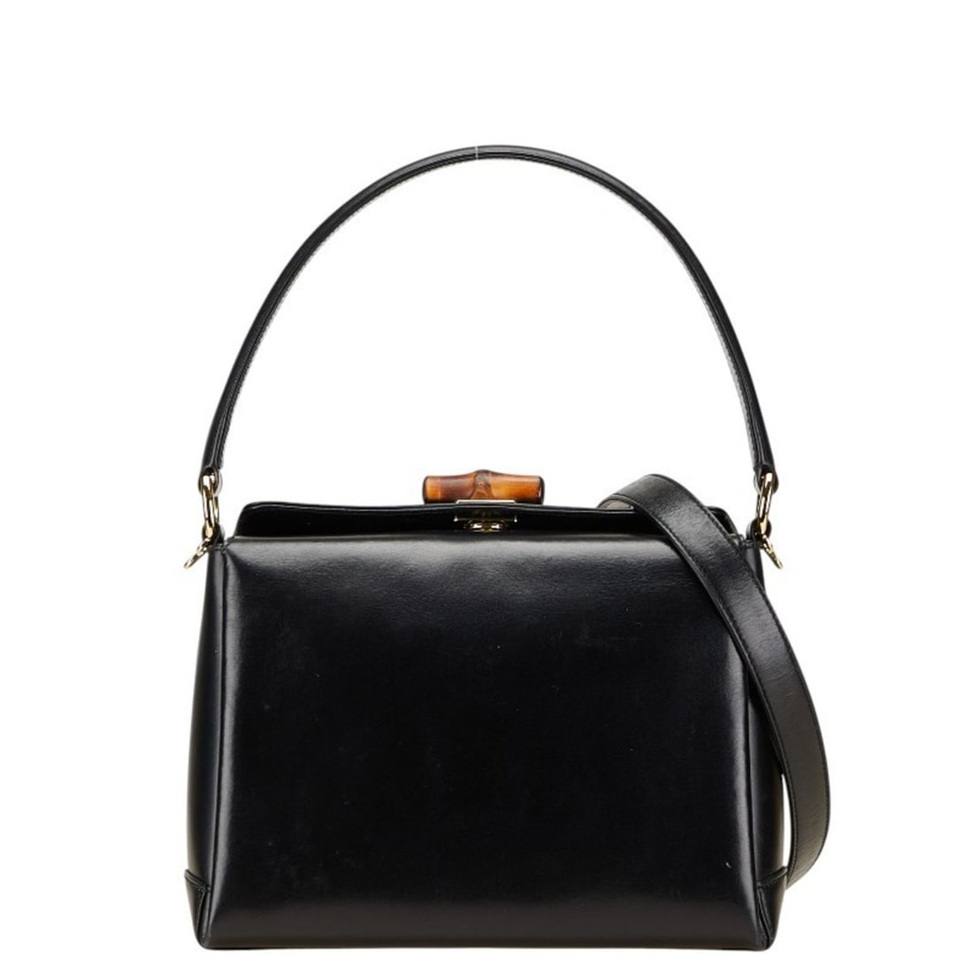 Gucci Bamboo Handbag/Shoulder Bag 2WAY 000 406 0175 Black Leather Women's GUCCI (1 of 14)