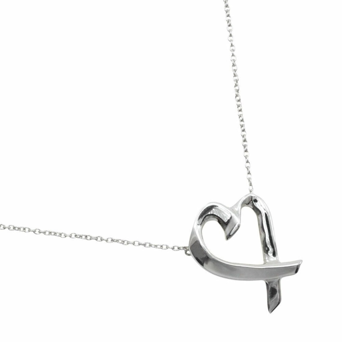 Tiffany & Co. Paloma Picasso Loving Heart Necklace in 925 Sterling Silver, Approx. 3.3g, Women's: --- Catalog ---Category: SizePendant Size: 20mm x 15mm / 0.78'' x 0.59''Neck Circumference: 51 cm / 20.07''Category: DesignColor: SilverGender: WomenMaterial: Silver 925Necklace Type: NecklaceCategory