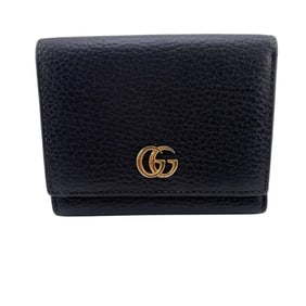 GUCCI GG Marmont Tri-fold Wallet, Black, Unisex, 474746