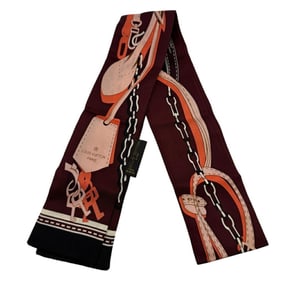 LOUIS VUITTON Bandeau My Tag All the Strap Scarf/Muffler in Wine Red