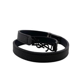 SAINT LAURENT Opium Double-Strand YSL Ankle Bracelet in Black for Men