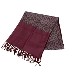 HERMES Fluffy Thick Scarf Wine Red