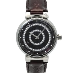 Louis Vuitton Tambour Disc Amaranth Diamond GM Q111C Men's Quartz Watch