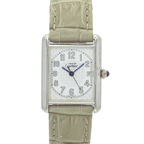 Cartier Must Tank LM Boys' Watch with Date Display, White Dial, SV925 Quartz Movement
