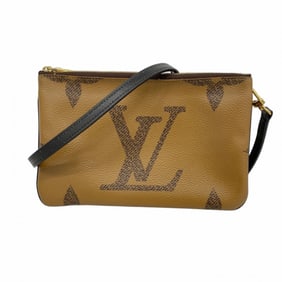 Louis Vuitton Monogram Giant Reverse Double Zip Pochette Shoulder Wallet M69203 Brown Women's