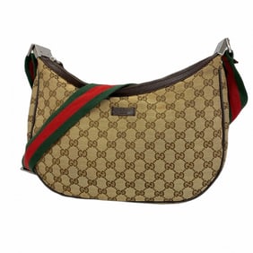 Gucci GG Canvas Sherry Line Shoulder Bag 122790 Brown Women's