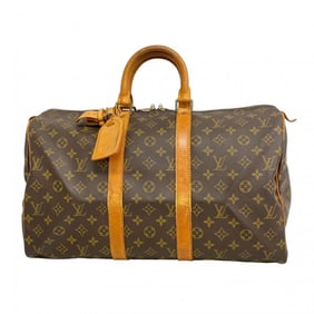 Louis Vuitton Monogram Keepall 45 Boston Bag M41428 Brown Men's and Women's