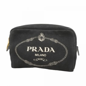 Prada Pouch Canvas Black Women's