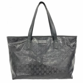 Gucci GG Imprime Tote Bag 211137 Leather Black Women's