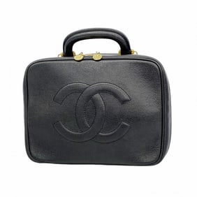 Chanel vanity bag in caviar skin, black, for women