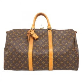 Louis Vuitton Monogram Keepall 50 Boston Bag M41426 Brown Men's and Women's