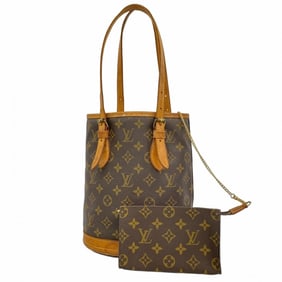 Louis Vuitton Monogram Bucket PM Tote Bag M42238 Brown Women's