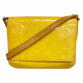Louis Vuitton Vernis Thompson Shoulder Bag M91071 Lime Yellow Women's