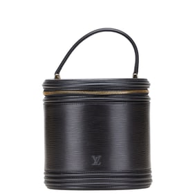 Louis Vuitton Epi Cannes Handbag Vanity Bag M48032 Noir Black Leather Women's LOUIS VUITTON