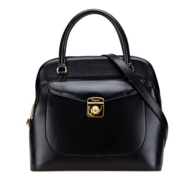 Salvatore Ferragamo 2-way handbag/shoulder bag in black leather for women.
