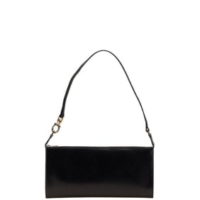 Salvatore Ferragamo Gancini One-Shoulder Bag with Pouch, AU-21-2306, Black Leather, Women's