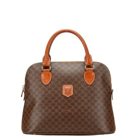 Celine Macadam handbag in brown leather for women.