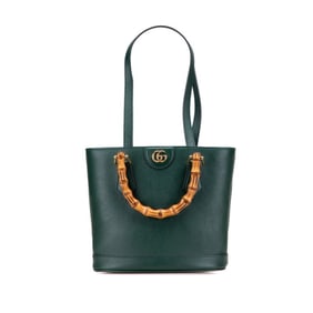 Gucci Bamboo Diana Shoulder Bag/Handbag 750396 Green Leather Women's GUCCI