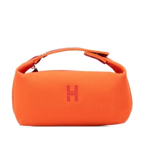 Hermes Hermès Brides A Black PM Handbag in Orange Canvas for Women