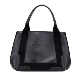 Balenciaga Navy Cabas S Handbag 339933 Black Leather Women's BALENCIAGA