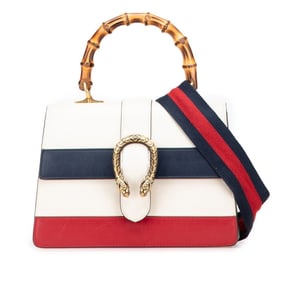 Gucci Dionysus Bamboo Handbag/Shoulder Bag 2WAY 448075 White Red Navy Leather Women's GUCCI
