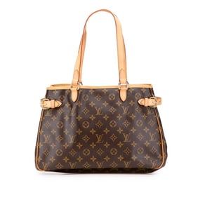Louis Vuitton Monogram Batignolles Horizontal Shoulder Bag/Handbag M51154 Brown Leather Women's