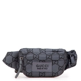 Gucci GG Nylon Waist Bag/Body Bag 767934 Gray Leather Eco-Nylon Men's GUCCI