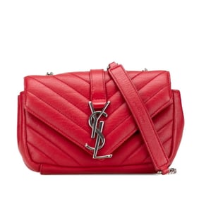 Saint Laurent Baby Chai Chain Shoulder Bag 399289 Red and Silver Leather Women's SAINT LAURENT