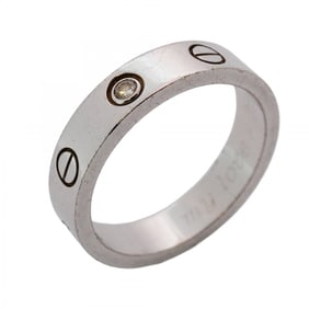 Cartier Mini Love 1PD Ring, 18K White Gold with Diamonds, #50, Women's