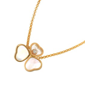 Chopard Happy Heart Wing Shell Diamond Necklace 42cm K18 PG Pink Gold 750