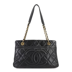 CHANEL Matelasse Chain Tote Bag in Caviar Skin, Black, A67294