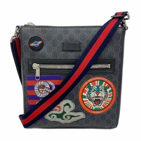 Gucci GG Supreme Shoulder Bag 474137 Black Men's