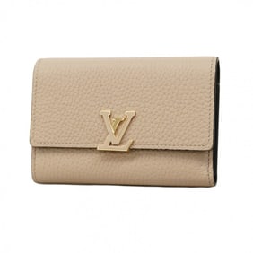 Louis Vuitton Tri-fold Wallet, Taurillon, Portefeuille Capucines Compact, M62159, Galle Women's