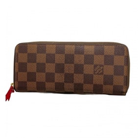 Louis Vuitton Damier Portefeuille Clemence Long Wallet N60534 Ebene Cerise Women's