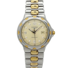 Longines Conquest L1 505 3 Women's Watch with Date Display, Champagne Gold, Quartz Movement