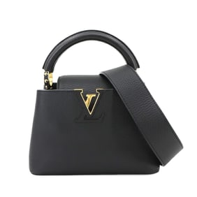 Louis Vuitton Capucines Mini 2-way Hand Shoulder Bag in Taurillon Leather Noir, M56071, RFID