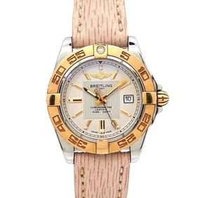 Breitling Galactic 32 Two-Tone Women's Watch C71356, Ivory PG Quartz Movement with Date Display