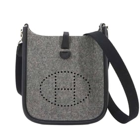 Hermes Hermès Evelyne TPM Shoulder Bag in Swift Grimoire Felt with Black Y Stamp and Silver
