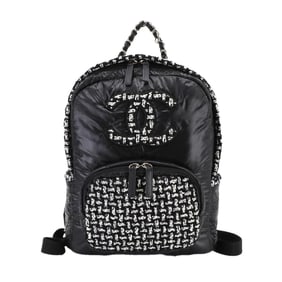 CHANEL Coco Neige Backpack, nylon tweed, black and white, AS2109