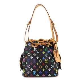 Louis Vuitton Monogram Multicolore Petit Noe Shoulder Bag in Noir, M42230, Gold Hardware
