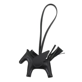 Hermes Hermès So Black Rodeo Pegasus PM Bag Charm, Anjou Miro Swift, B Stamp,